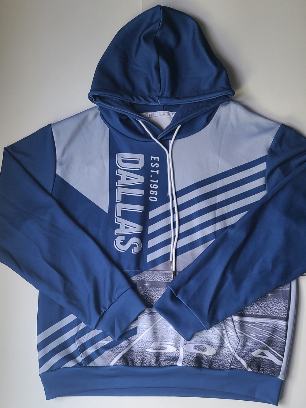Dallas Graphic Hooded Sweater - Blue